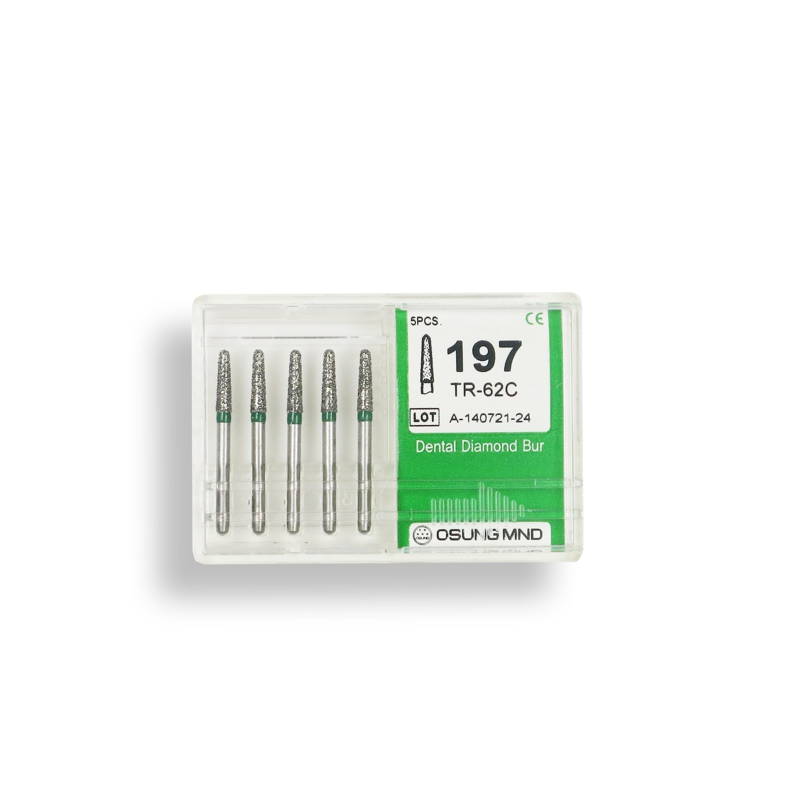 Conical, Dome End 1.8 mm Dia. Coarse Grit Diamond Dental Bur 25 Pcs. 194.18C1