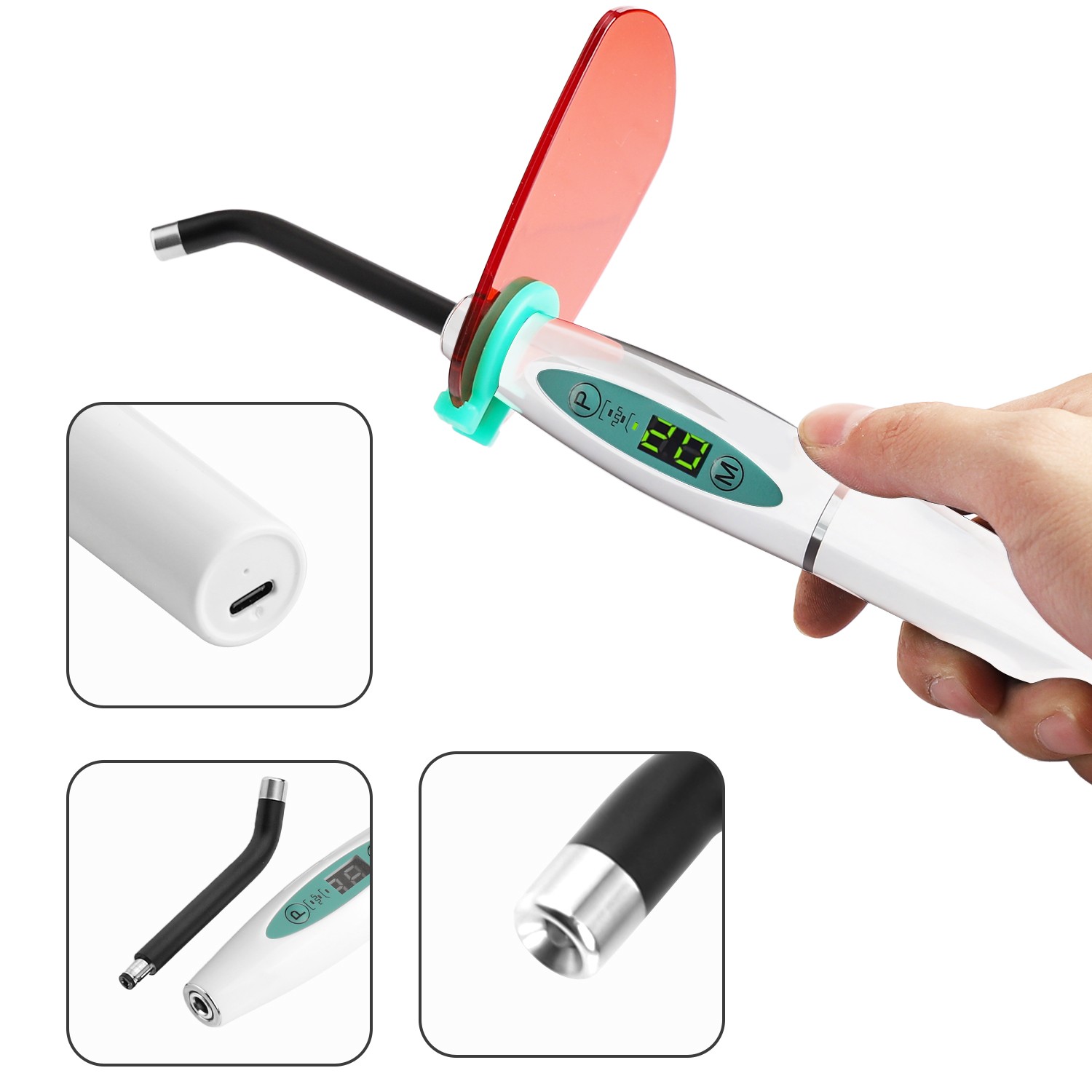 Dental Wireless Cordless LED Cure Curing Light Lamp 2000mw 5W Tool Resin Cure