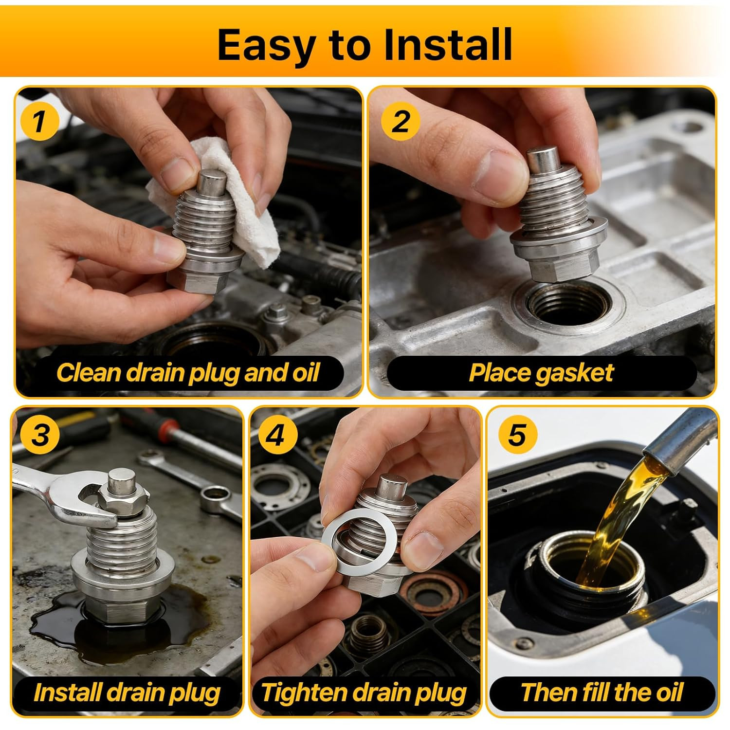 720PCS Crush Washer Kit, Aluminum Oil Drain Plug Gasket Assortment | 18 Sizes Cr