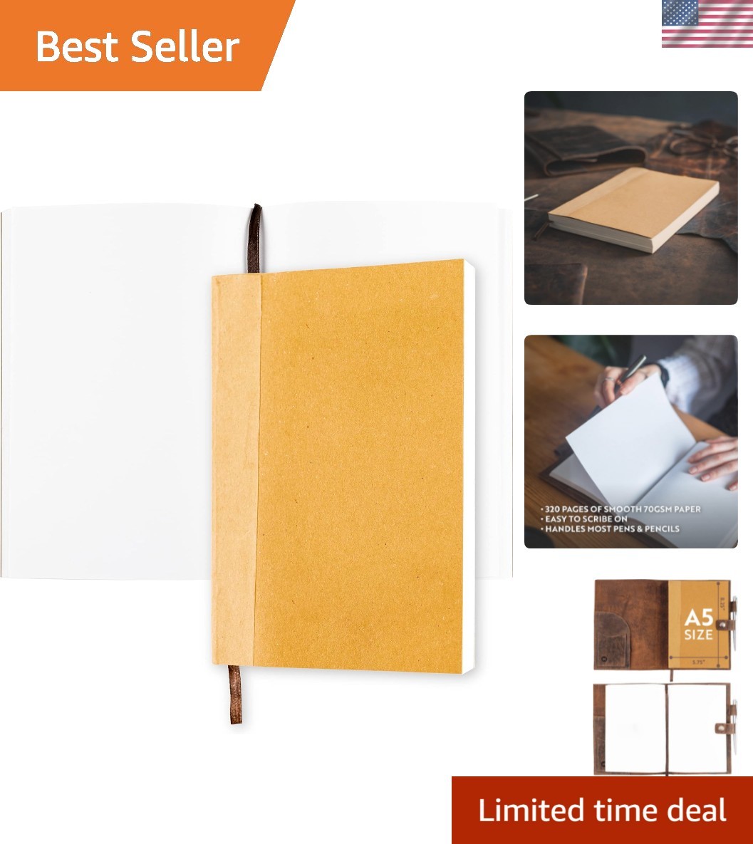 Blank Journal Notebook Paper – A5 Journal Refill – for Refillable Leather Jou…