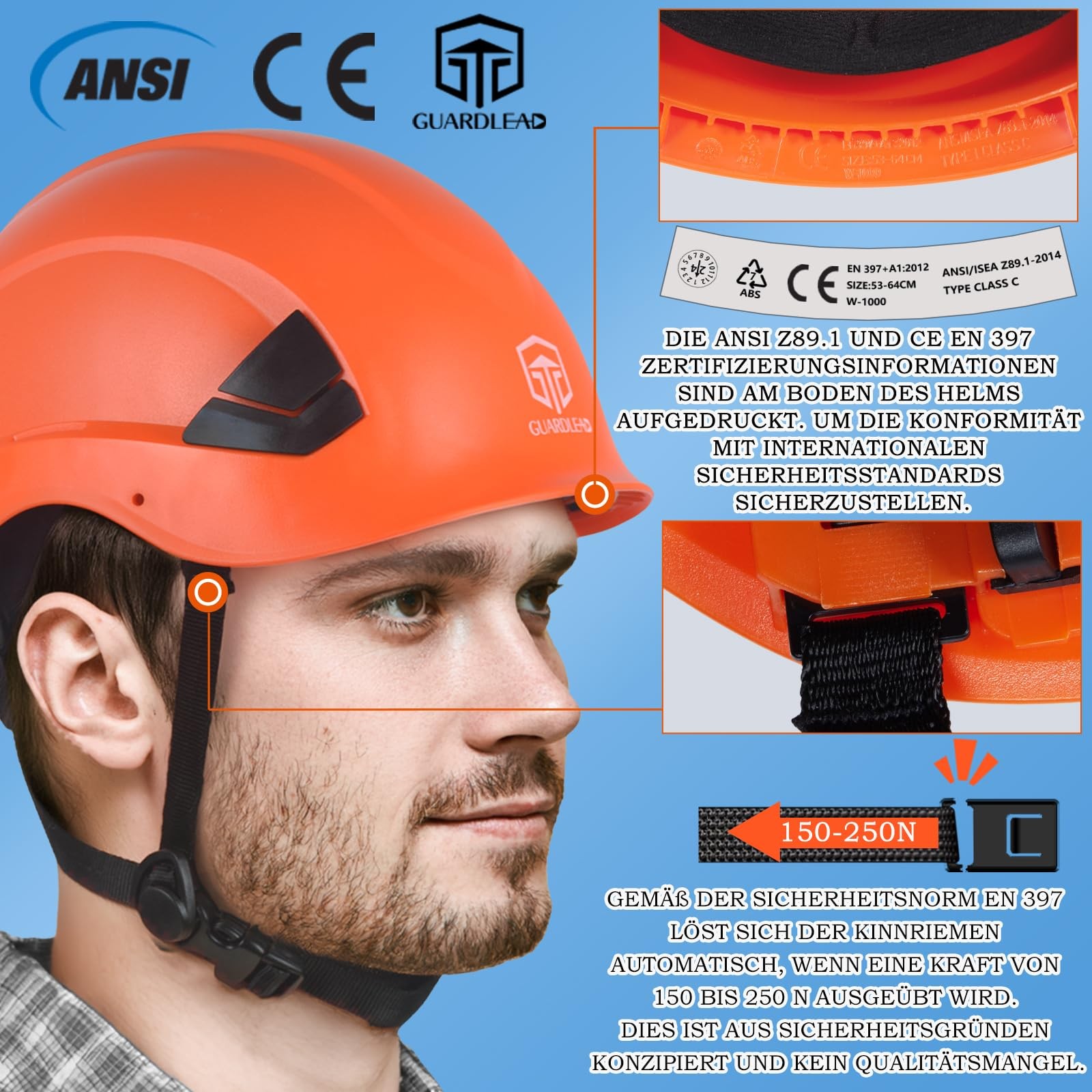 Safety Helmet Vented, Safety Helmet Construction Helmet with EN 397 Industrial Helmet, Ansi Z…