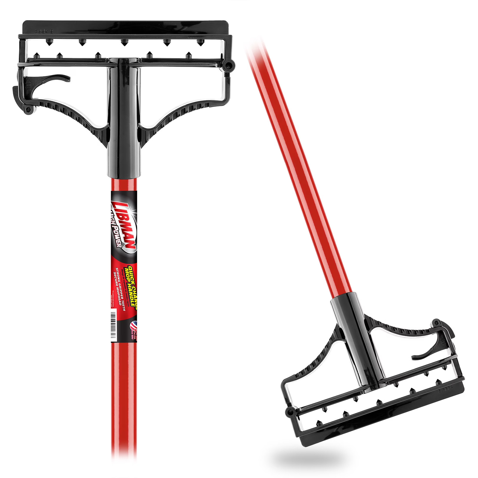 Libman Steel Mop Handle 60 Inch Red Black – Polypropylene Frame Quick Release