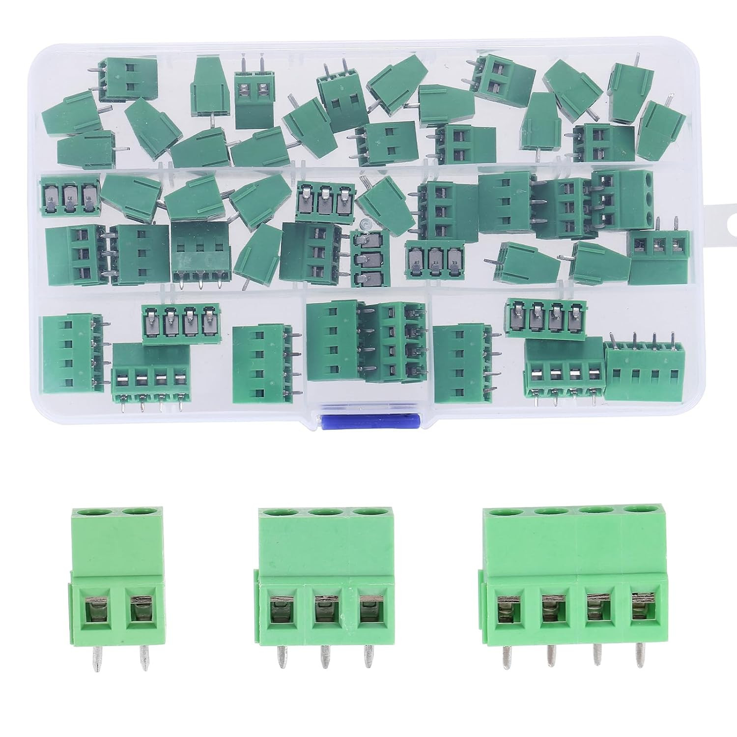 50PCS 5.08Mm 0.2″ Pitch PCB Mount Screw Terminal Block Connector, 2P 3P 4P Termi