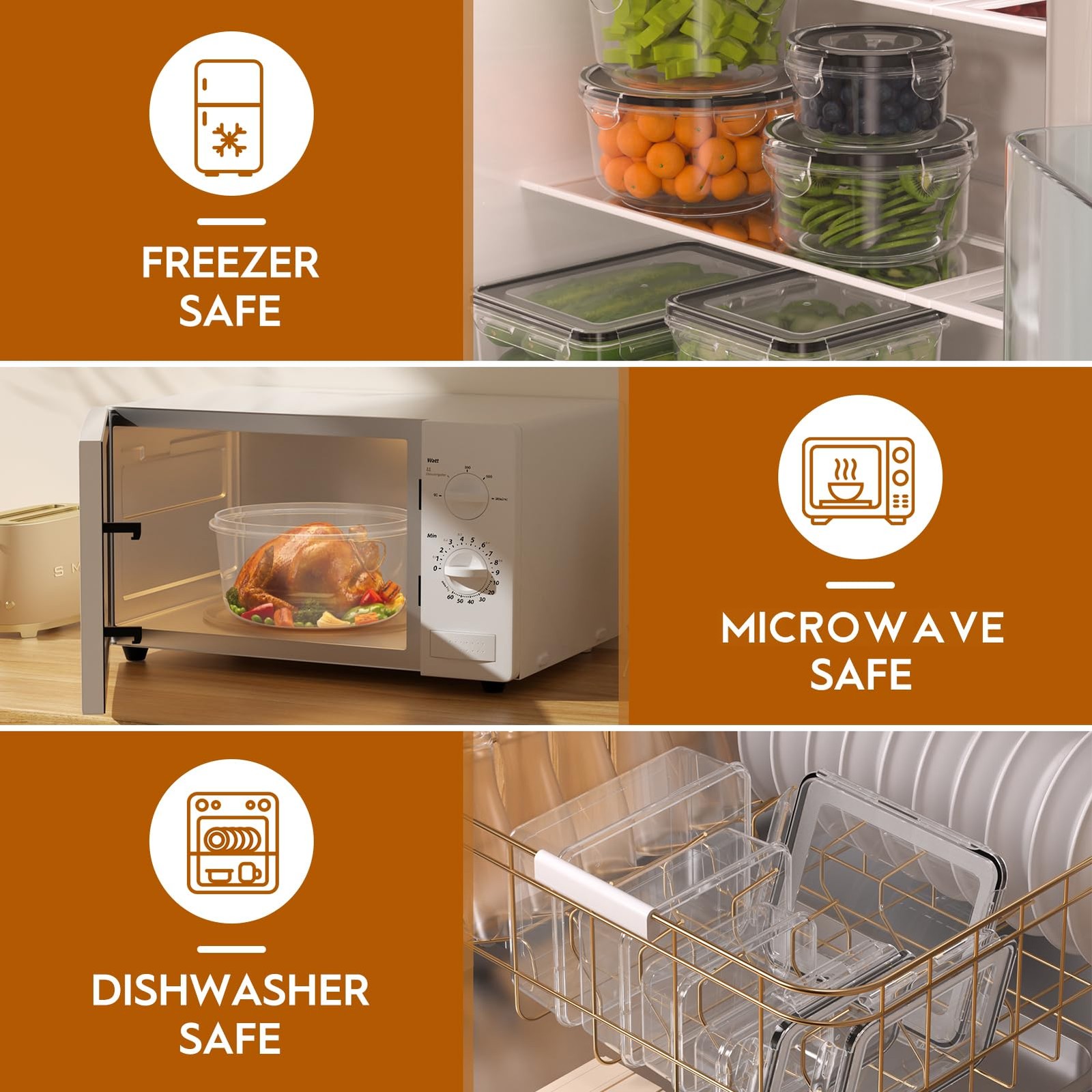 KEMETHY 40 PCS Food Storage Containers with Lids (20 Containers & 20 Lids)