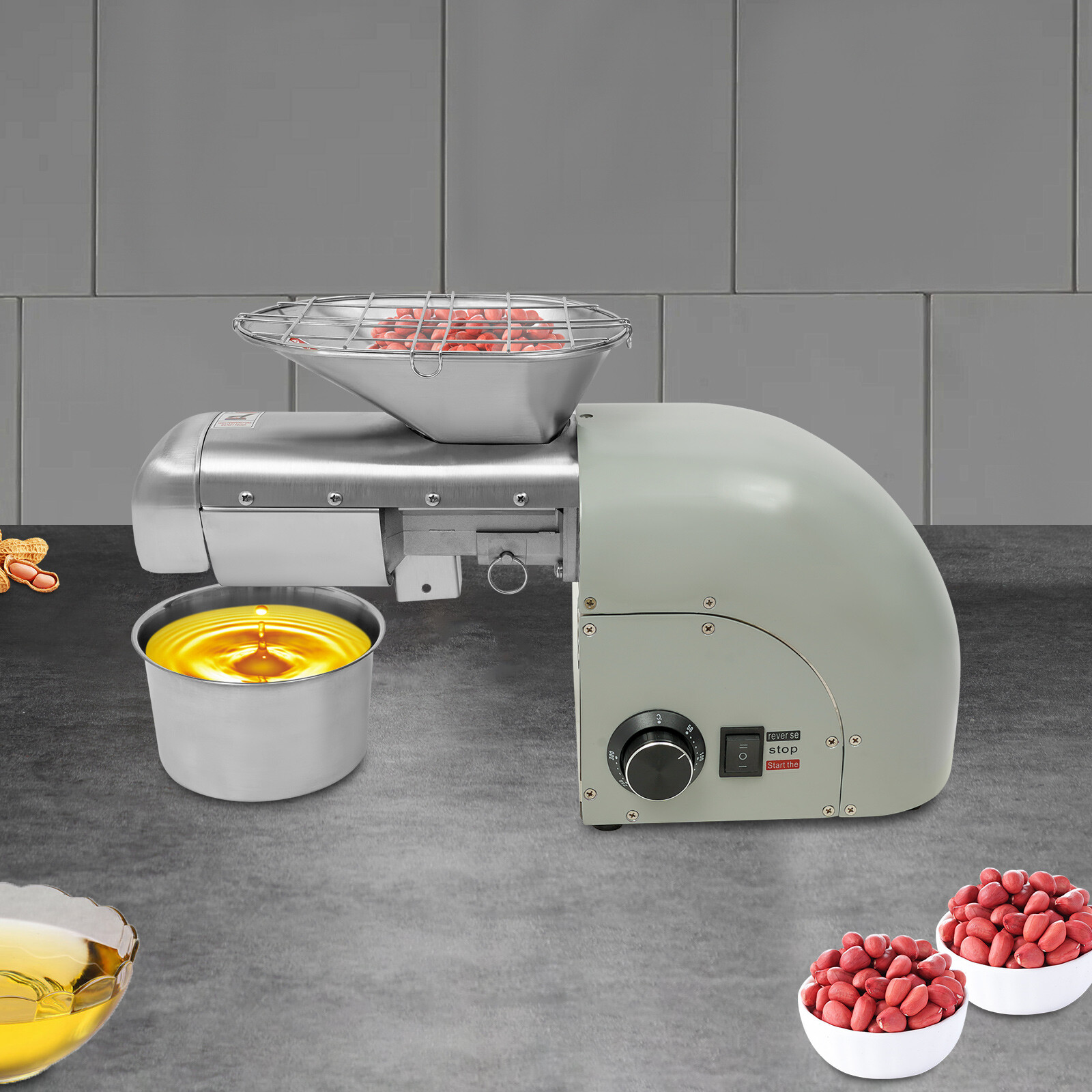 Tabletop Electric Peanut Sesame Oil Extraction Machine Oil Press Machine 1250W