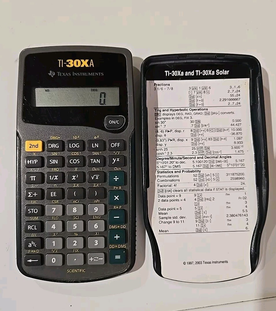 Texas Instruments 30XA Scientific Calculator, Used, Tested.