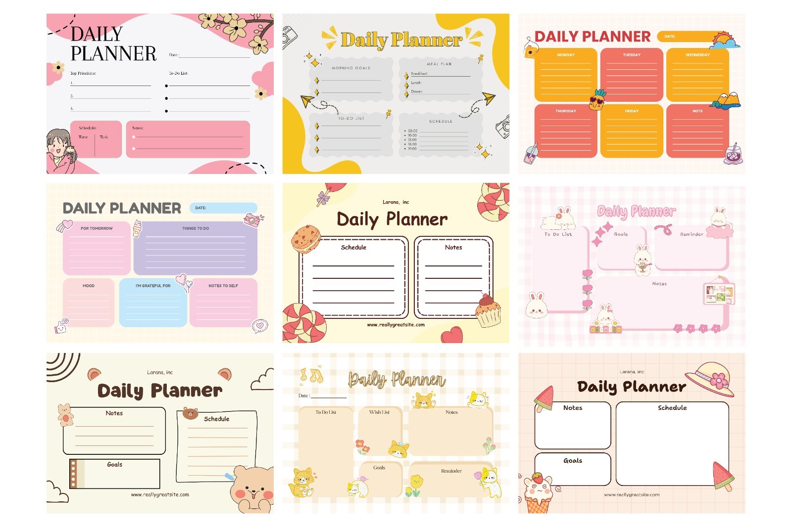 10 Minimalist & Cute Printable daily Planner l A4 size printables