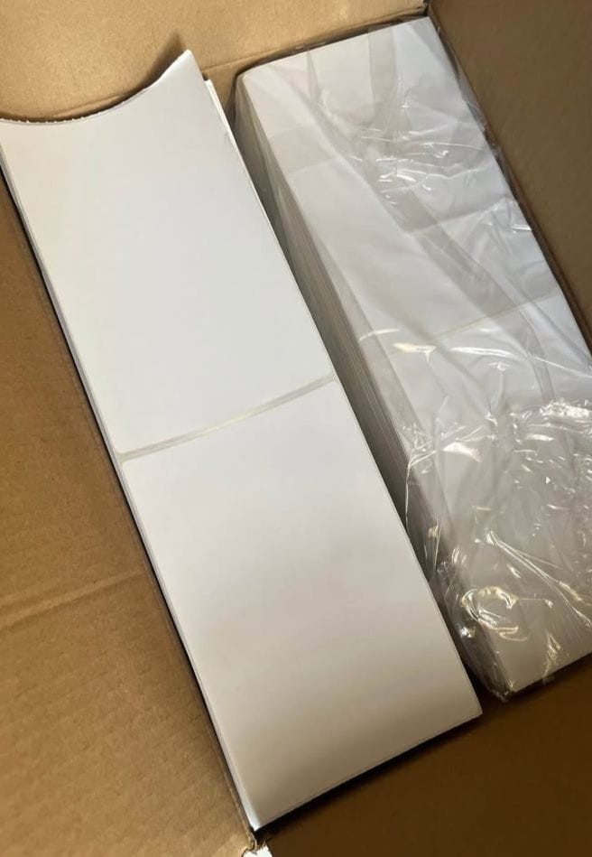 6000 Fanfold Direct Thermal Shipping Labels 4×6 Perforated for Zebra and Rollo