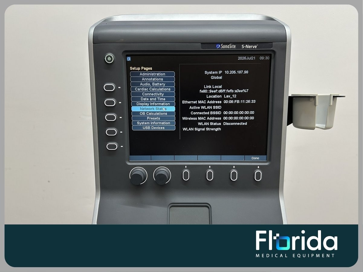 2014 SONOSITE S-NERVE PORTABLE ULTRASOUND MACHINE REF P09417-66 WITH CART **