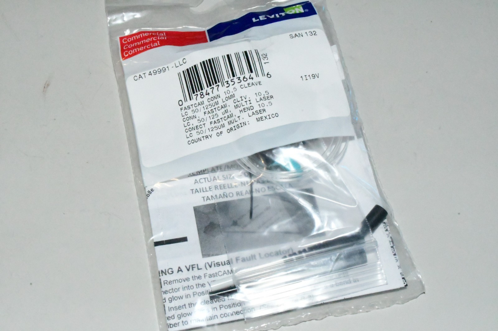 Leviton 49991-LLC FastCAM Pre-Polished Fiber Optic Connector New Sealed W5C