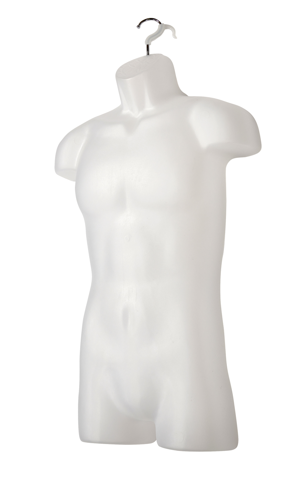 SSWBasics Male Molded Frosted Torso Form – Fits Men’s Sizes S-L – Hanging