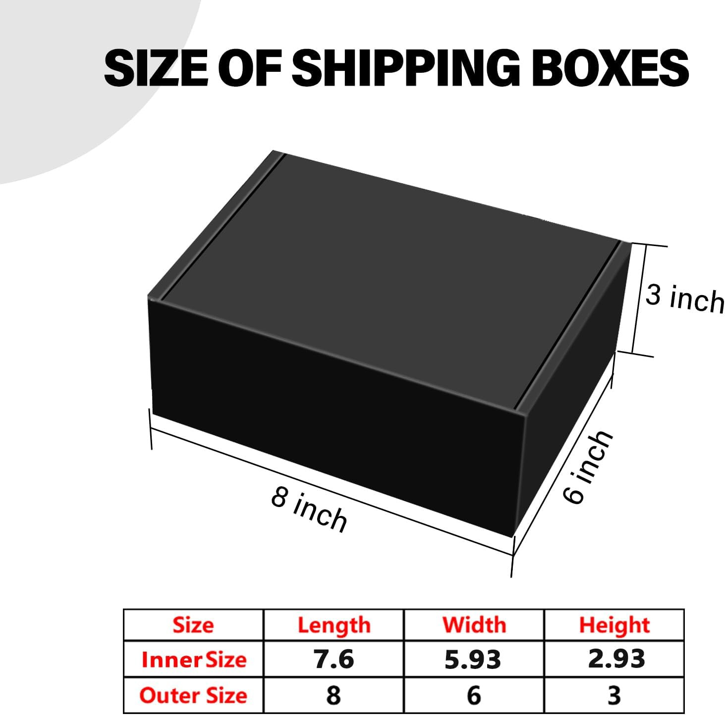 30 Pack 8X6X3 Inches Black Shipping Boxes, Corrugated Mailer Boxes, Packaging Bo