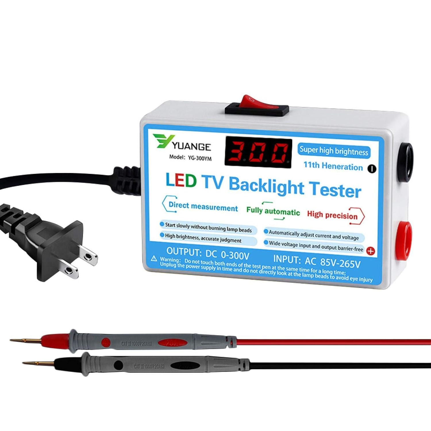 LED Backlight Tester for TV, LED Lamp Test Tool for All LED Lights, 0-300V Outpu