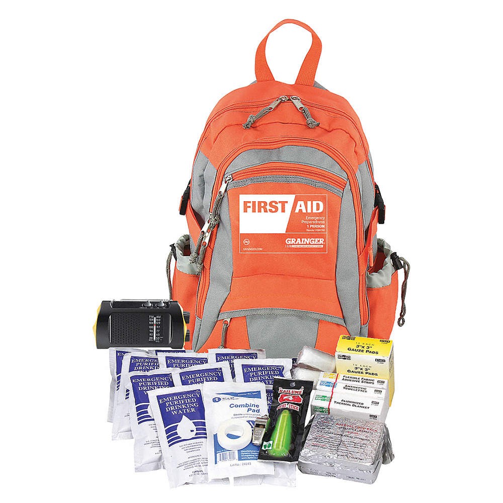 GRAINGER APPROVED 54594 Emergency Medical Kit,Orange,Fabric 39N790