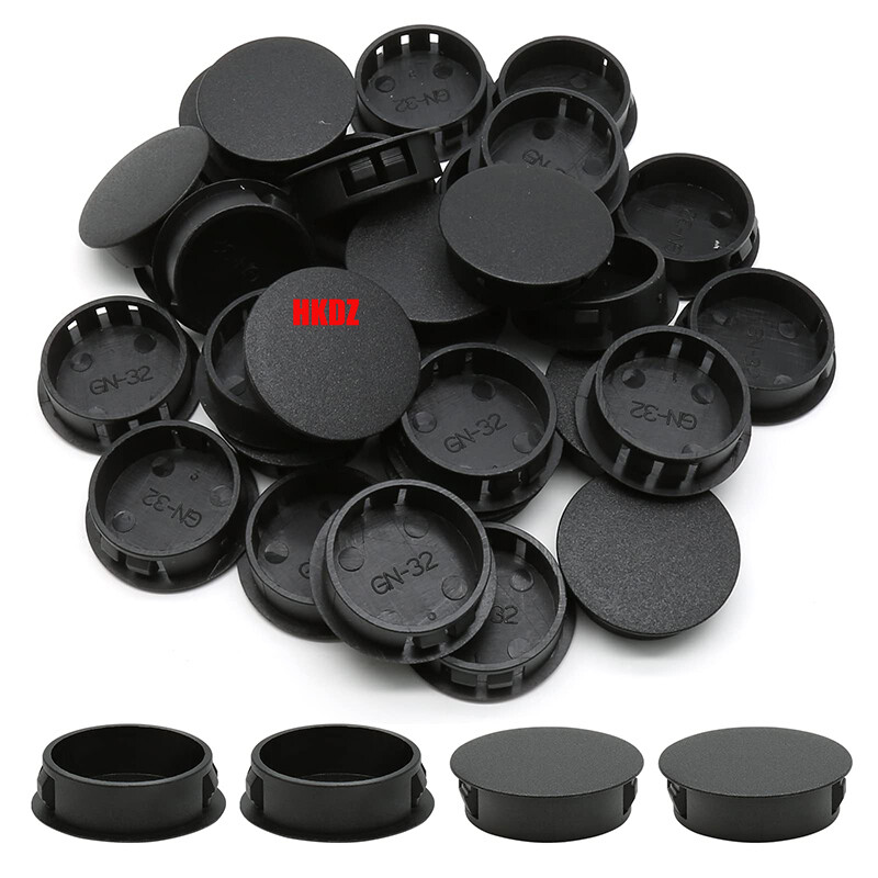 Black Round Plastic Hole Plug Blanking End Caps Pipe Tube Inserts Bungs 5mm~60mm