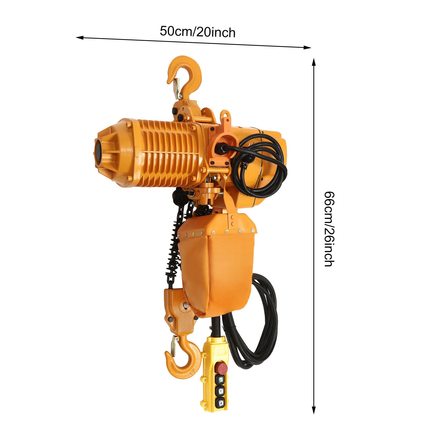 Single Phase Hoist Electric Chain Hoist Crane 10FT Chain 1.6KW 1 Ton/2204 lbs