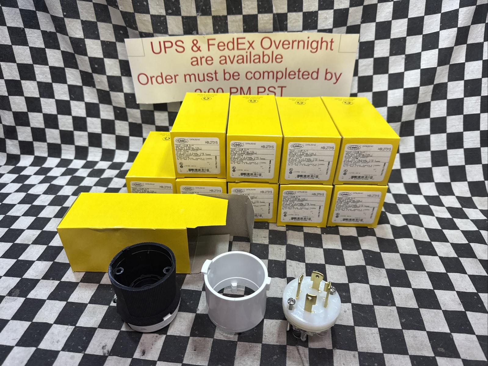 HUBBELL HBL2731S, L16-30P, 480V AC, 30 A, 4CV52, LOT OF 10, SHIPSAMEDAY
