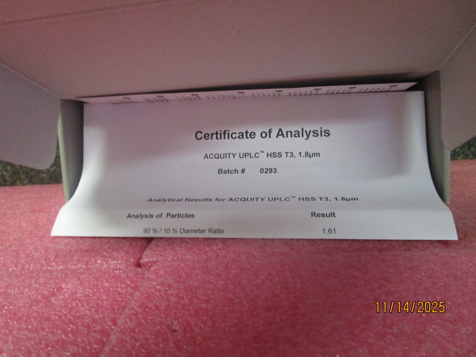 Waters ACQUITY UPLC M-Class HSS T3 1.8um 75um x 150mm Column 186007473