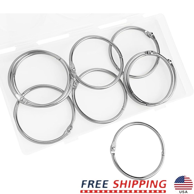 Loose Leaf Binder Rings 2 Inch Nickel Plated Steel Keychain 9 Pack Metal Rings