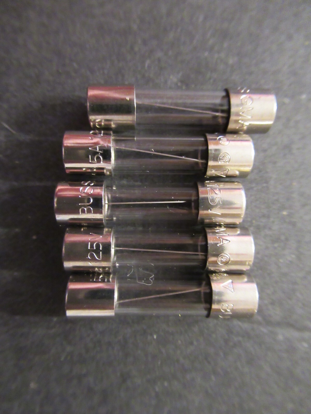 Five (5) Buss GMA-5A GMA 5A BUSSMANN FUSES 5A 125V 5 x 20mm FAST BLOW NEW NOS