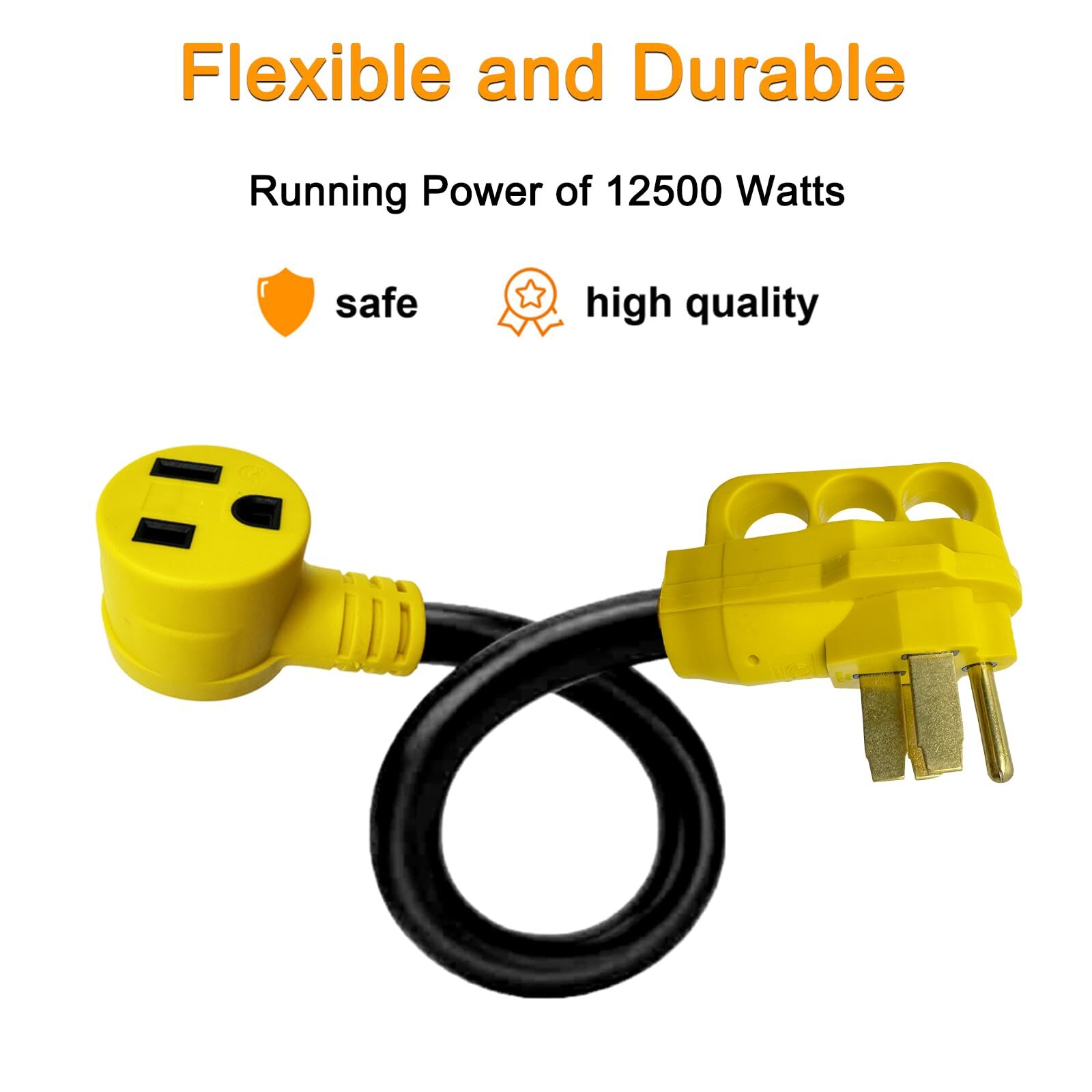 Welder Adapter Cord 50 Amp,STW 6 AWG NEMA 14-50P Male to 6-50R Female Heavy Duty