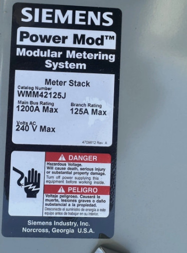 Siemens Power Mod Modular Metering System WMM42125J