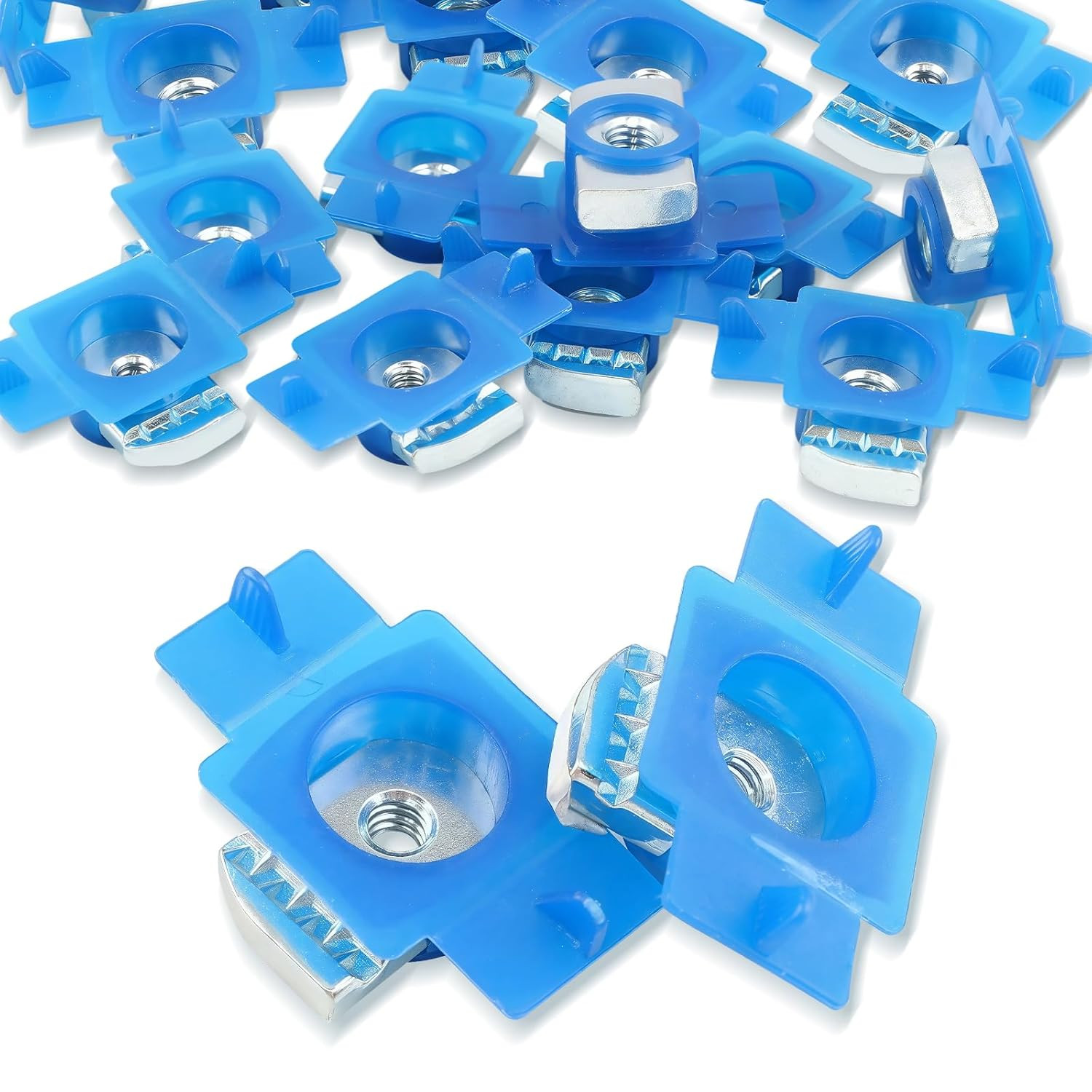 100PCS 1/4″-20 Strut Channel Cone Nuts, Galvanized Squeeze Nut with Twist Tab fo