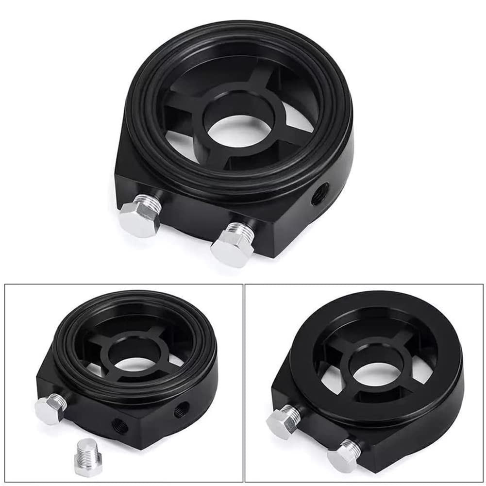 Oil Filter Sandwich Plate Thread Adapter, Universal Aluminum Oil Pressure Tem…