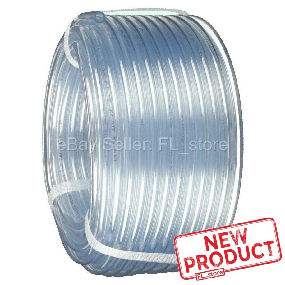 100 Feet Roll Clear Plastic Tubing 3/16″ ID x 1/4″ Outside Dia Flexible Vinyl