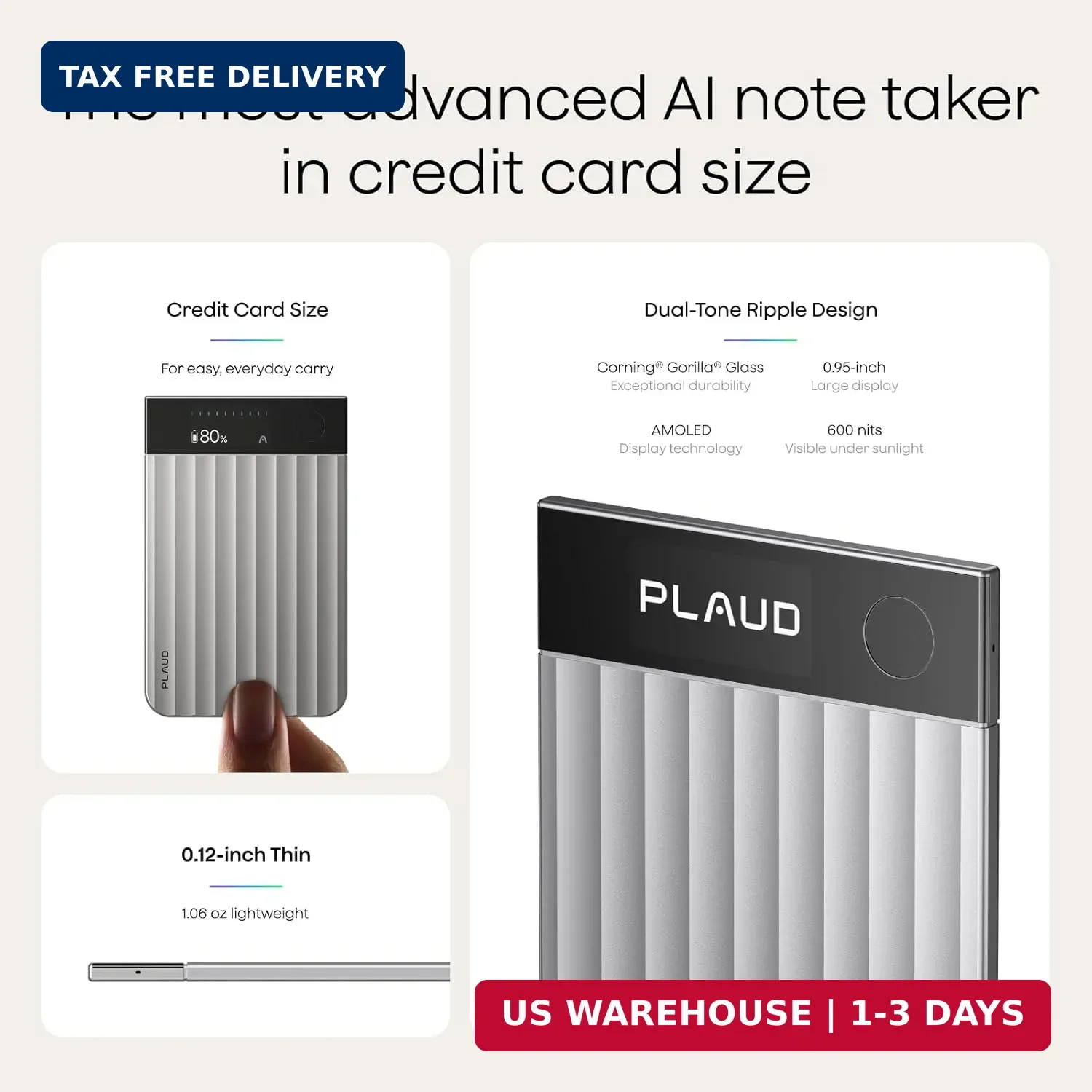 Plaud Note Pro AI Voice Recorder, Transcribe & Summarize with AI Note Taker for