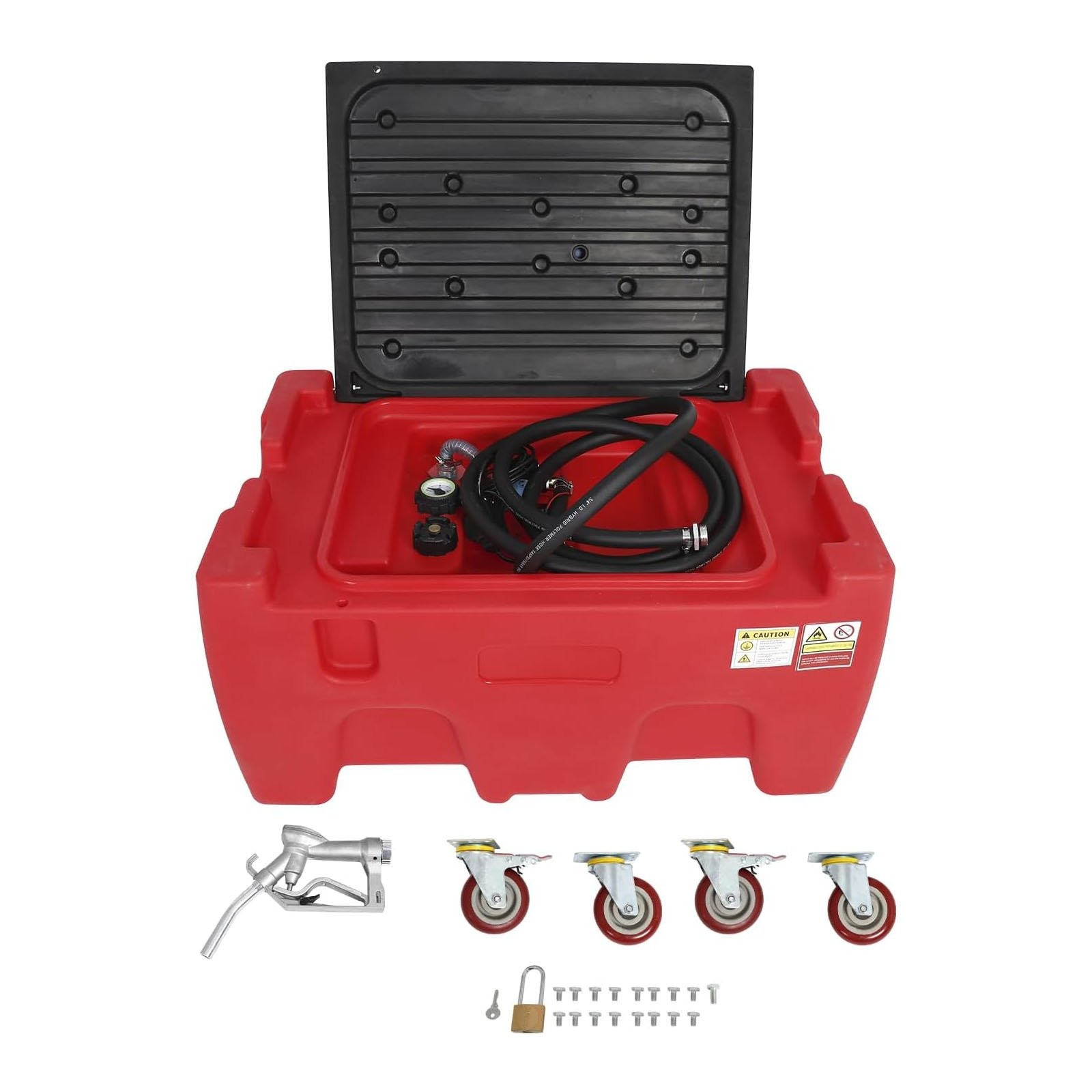 40 Gallon Portable Gasoline Diesel Fuel Transfer Tank with 12V DC Pump for Truck