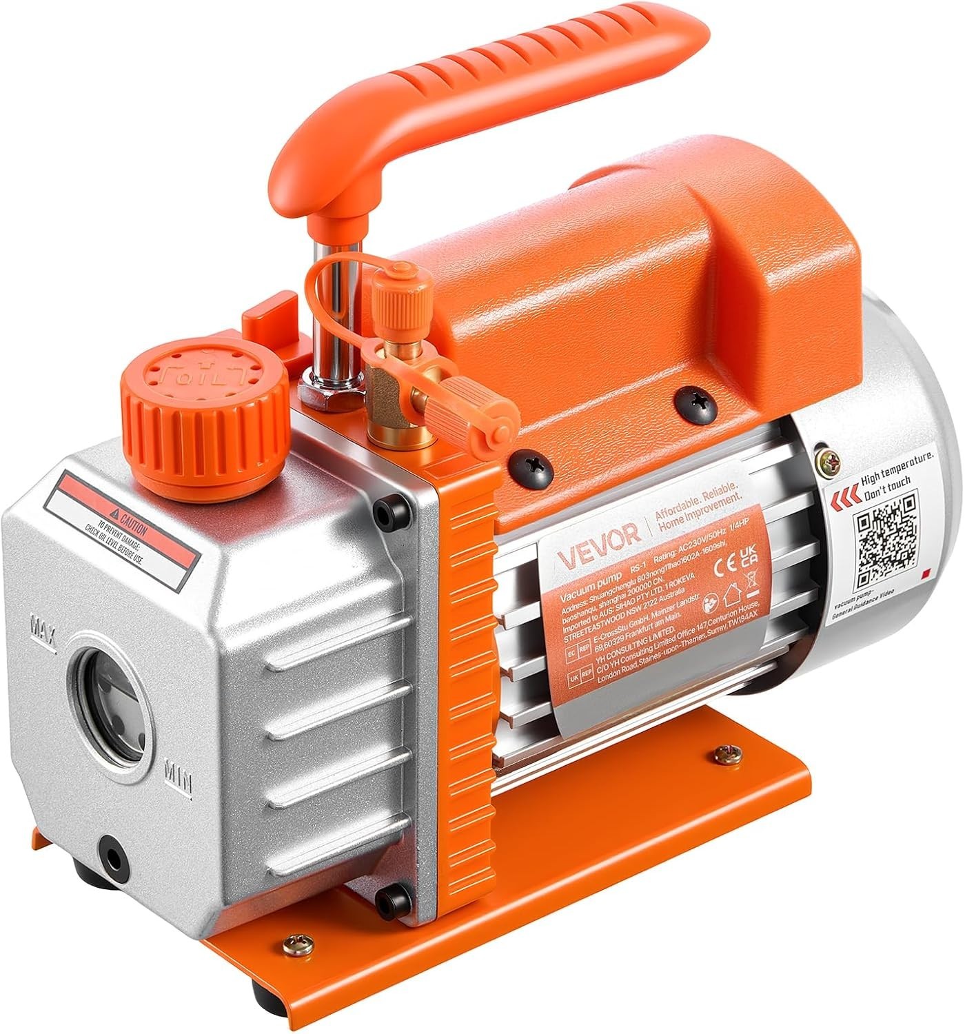 Efficient 1/4 HP Rotary Vane Vacuum Pump – Ideal for Automotive AC & HVAC Repair