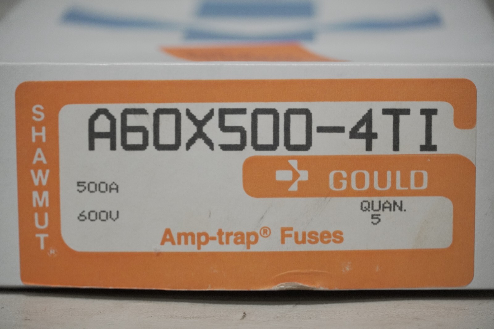 Gould Shawmut A60X500, type 4TI fuse, 600VAC, 500A, Amp-trap, form 101