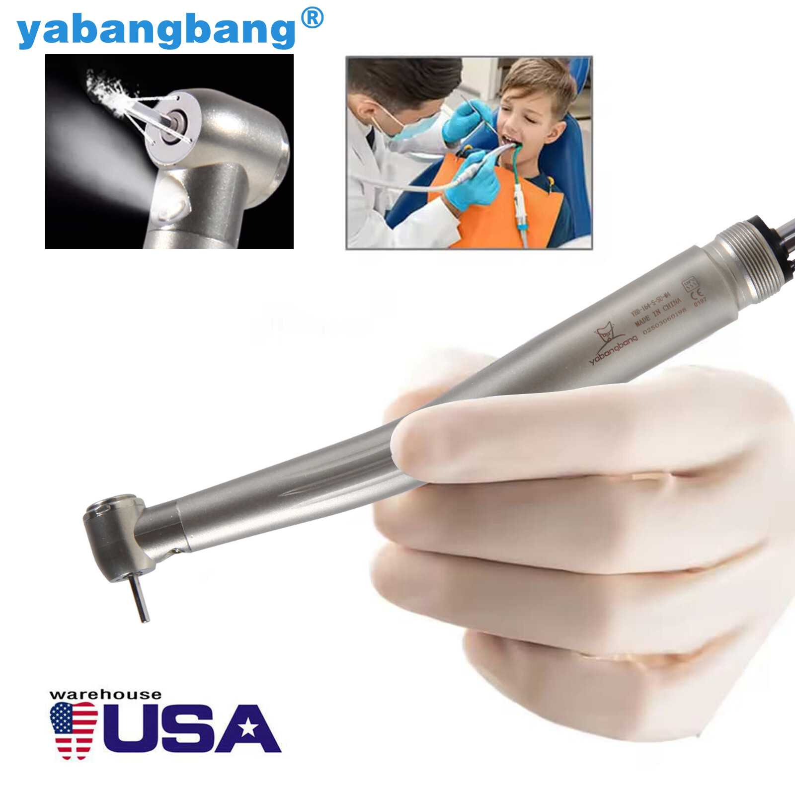10pcs Dental Fiber Optic LED E-generator High Speed Handpiece 3 Spray 4 Hole st
