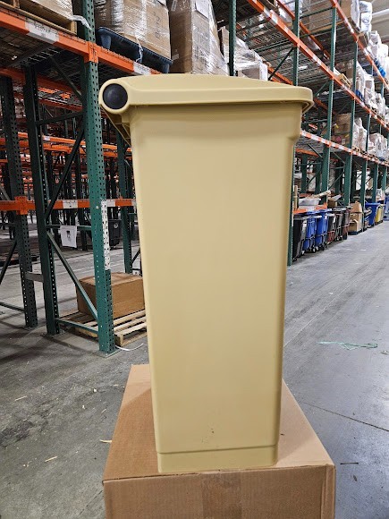 Lavex 92 Qt. / 23 Gallon Beige Rectangular Step-On Trash Can