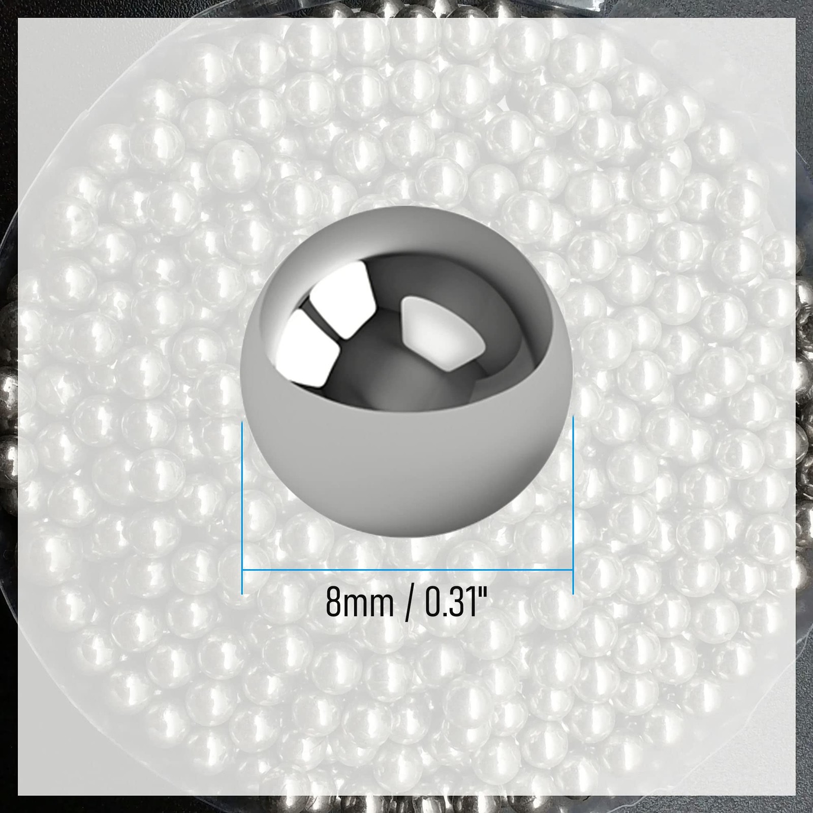 25 PCS 8mm 0.31 Inch 304 Stainless Steel Solid Bearing Balls G100 Precision