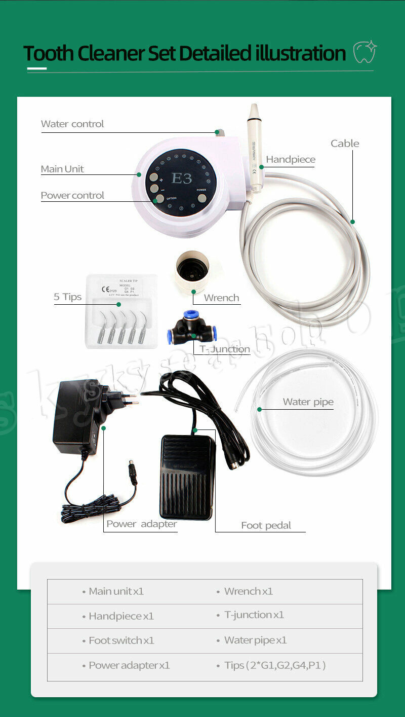 Dental Ultrasonic Piezo Scaler with detachable Handpiece fit EMS Cavitron tips