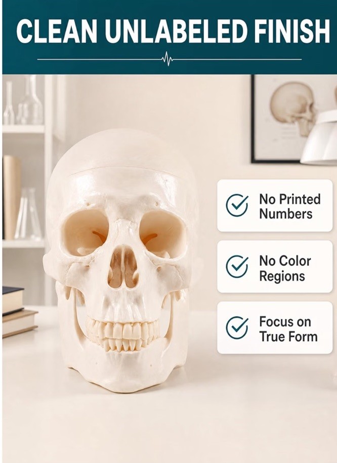 Life Size Human Skull Model 3-Part Magnetic Anatomy Teaching Replica