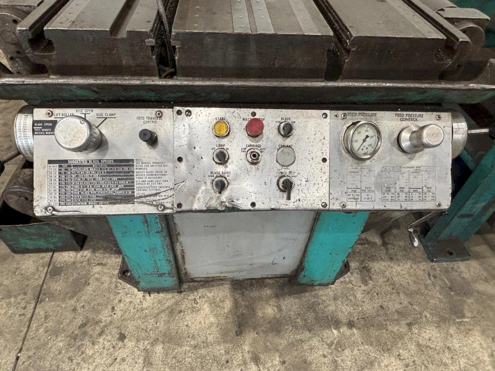 18” X 20” MARVEL MODEL #81-9/M3M SEMI-AUTO MITRE HEAD VERTICAL BAND SAW: STO