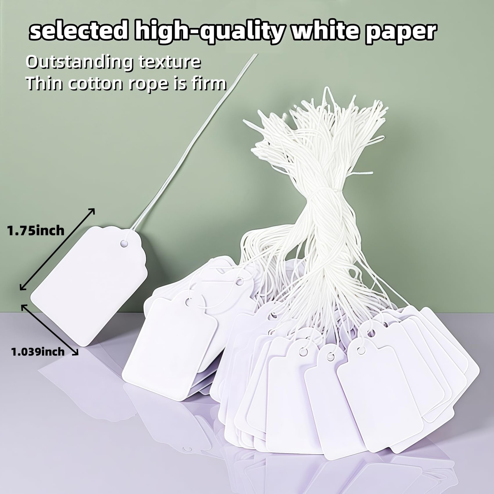 1000 PCS Pre-Strung Price Tags with String, White Paper Label Tags for Garage…