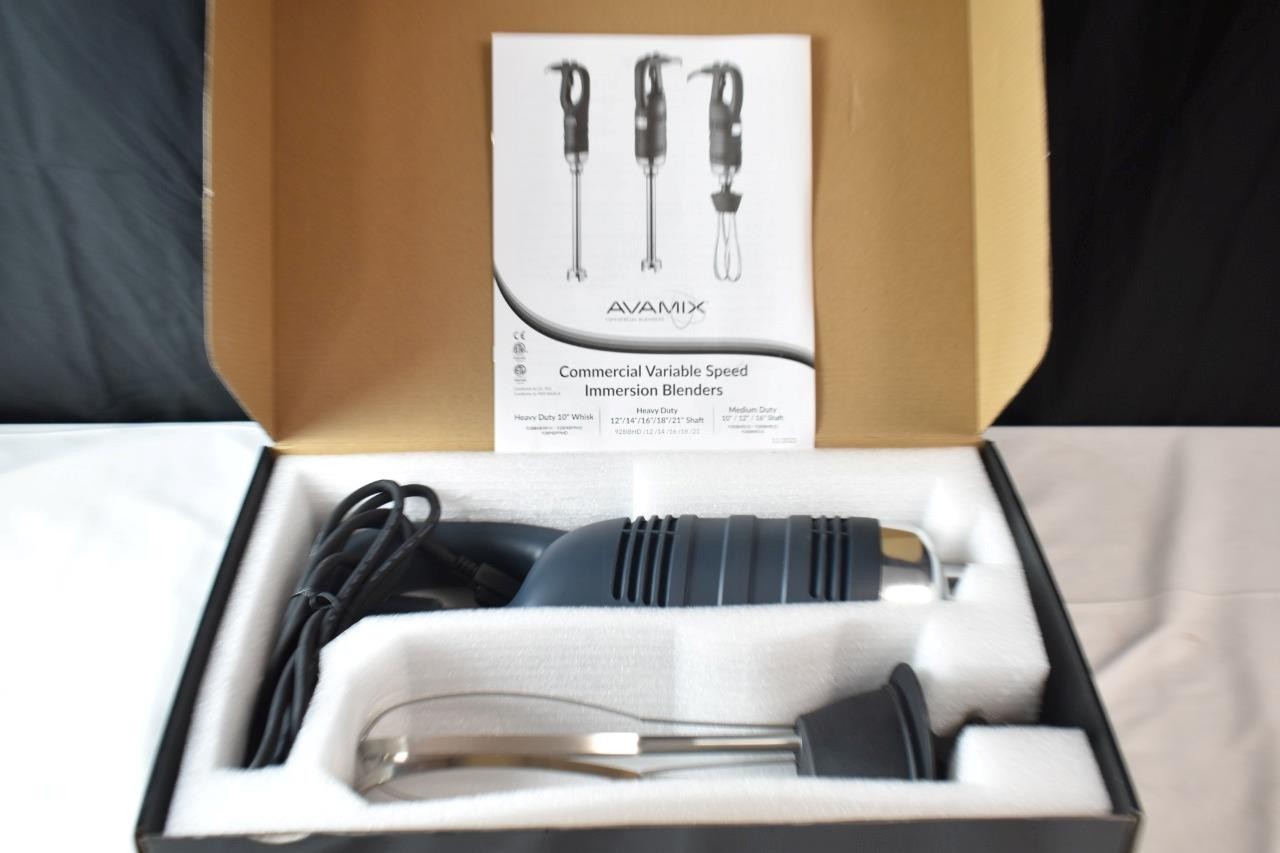 New in Box AvaMix IBHDW10 10″ Heavy-Duty Variable Speed Immersion Blender 120 V