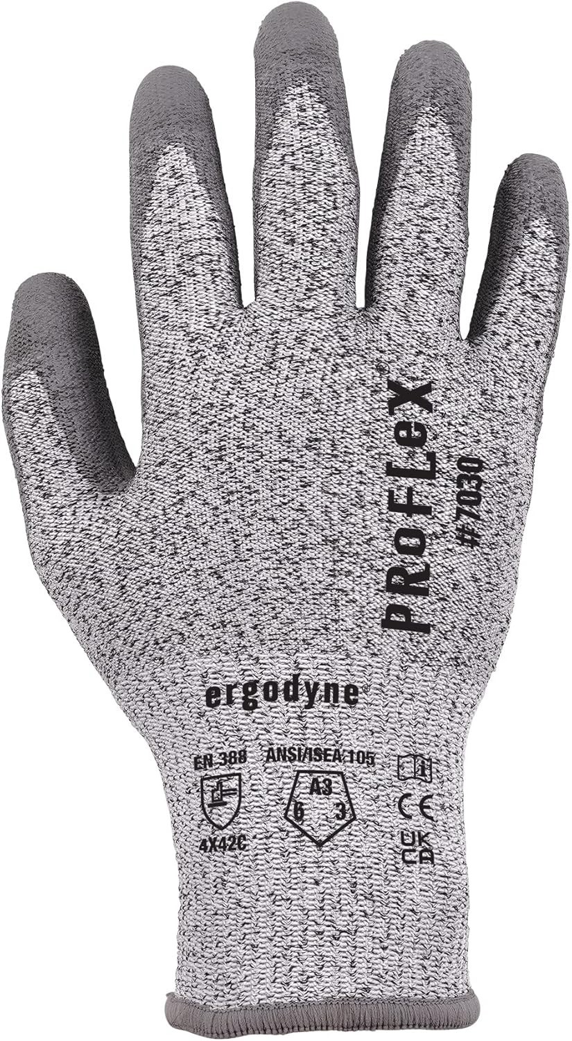 ProFlex 7030 Cut Resistant Work Gloves, ANSI A3, PU Coated Palms for Flexible…