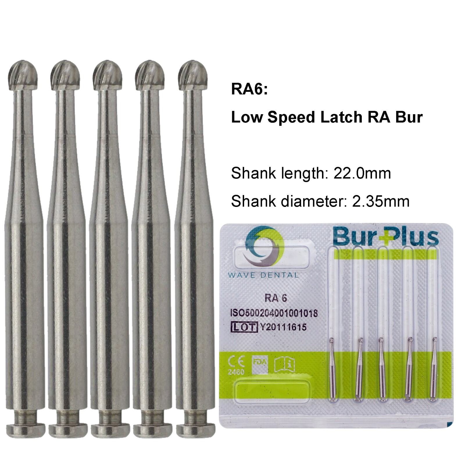 WAVE Dental Round Burs Carbide Latch Burs RA 1 2 3 4 5 6 7 8 LA Slow Speed PRIMA