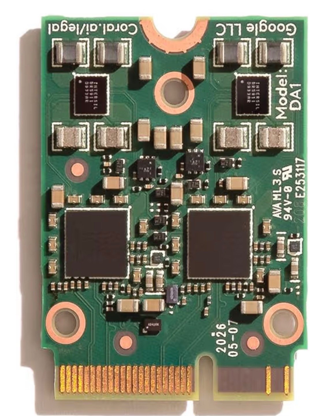 Coral M.2 Accelerator with Dual Edge TPU PCIE Debian Linux or Windows 10 LPDDR4