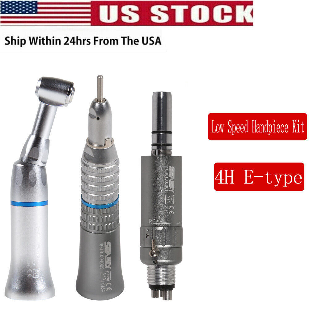 Dental Low Speed Handpiece Contra Angle Straight Air Motor E-type 4 Hole YAD