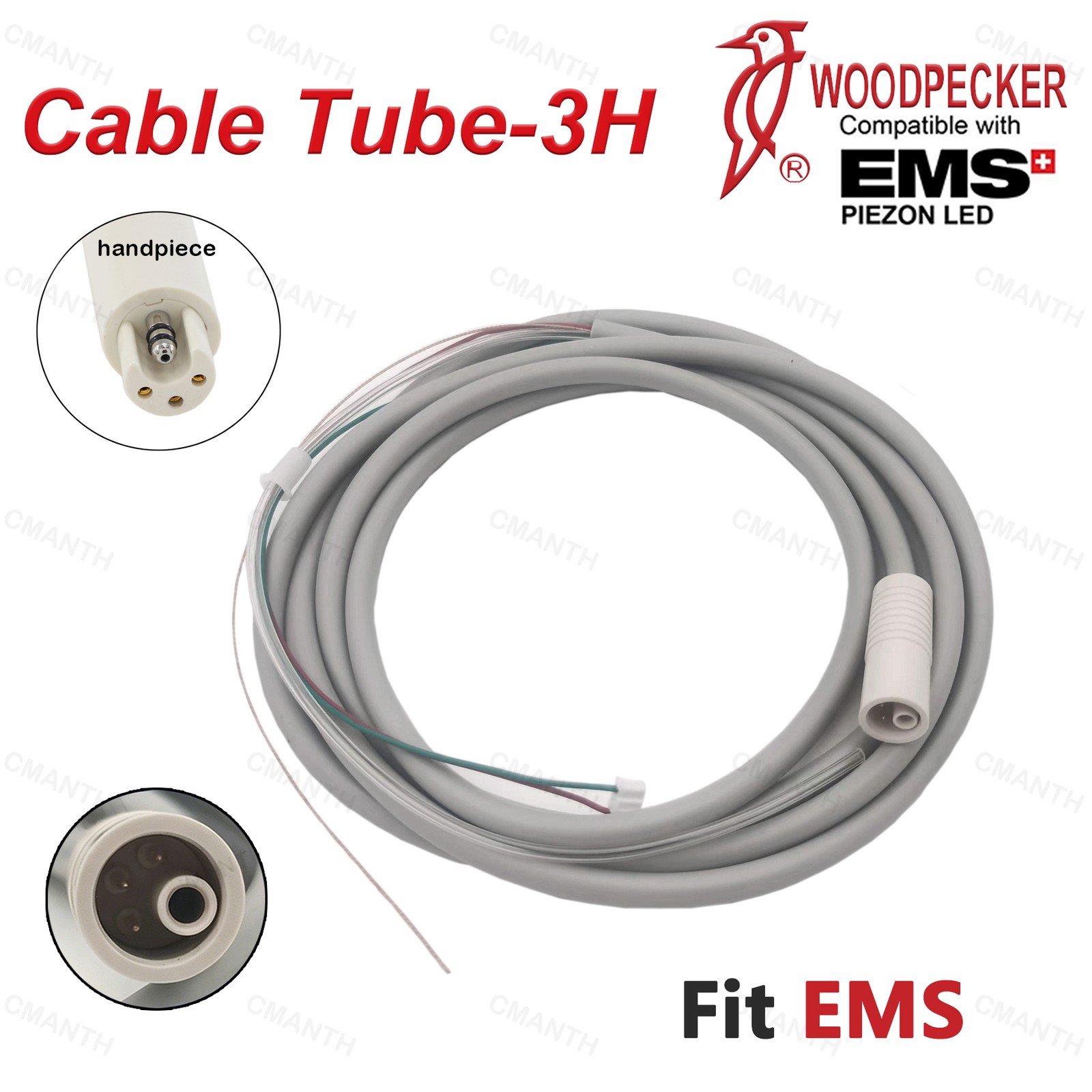 US Woodpecker Dental Ultrasonic Scaler Handpiece Cable Tube HW-3H Fit EMS UDS