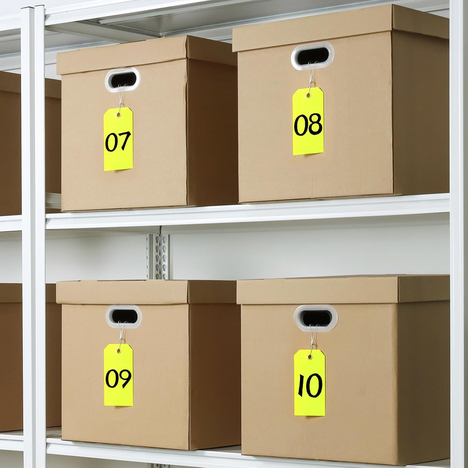 Waterproof Writable Plastic Tags with Wire Tie – 100 Pcs, Yellow, 6.25″x3.125