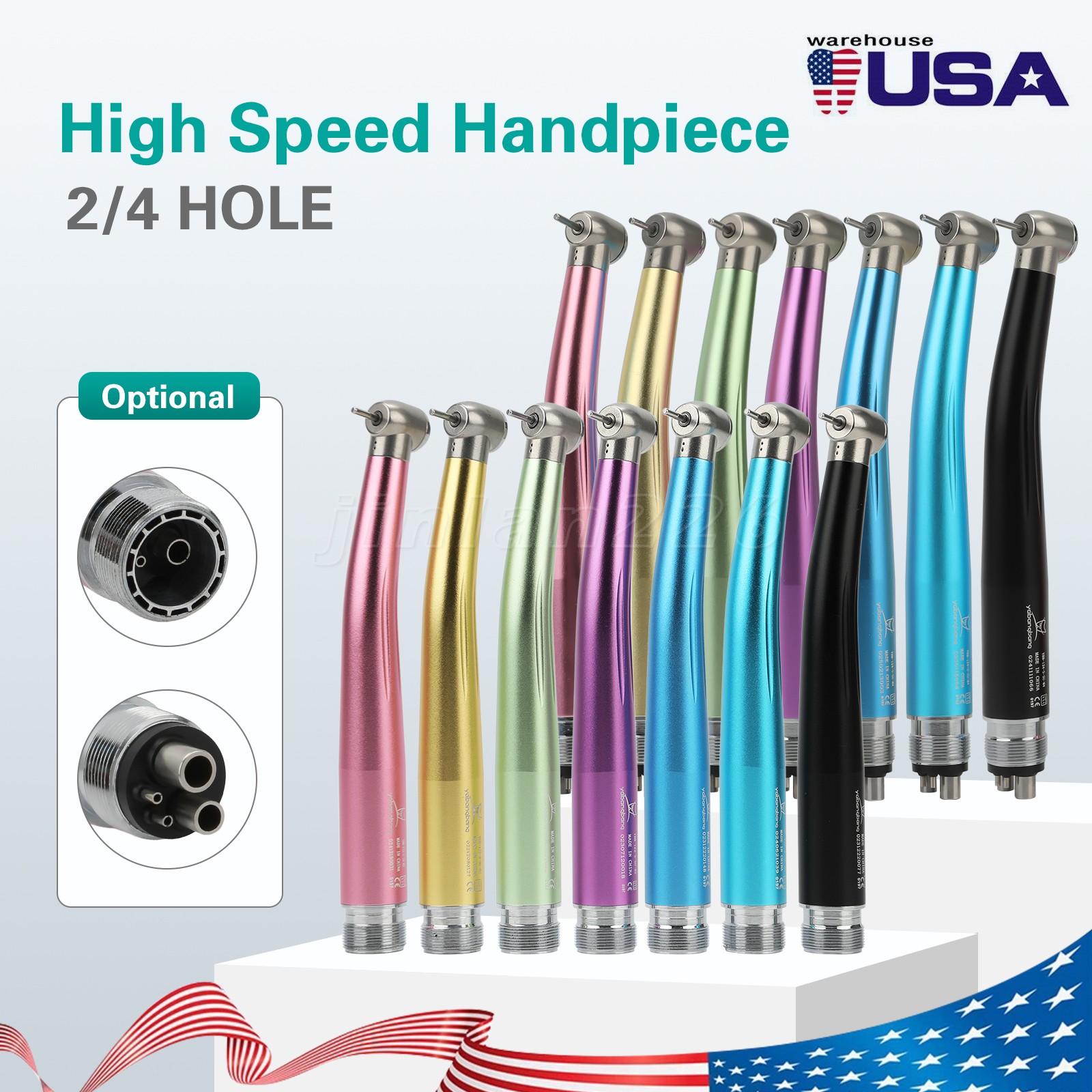 7 Color Dental High Speed Handpiece Push Button Turbine 2/4H NSK Pana Max Style