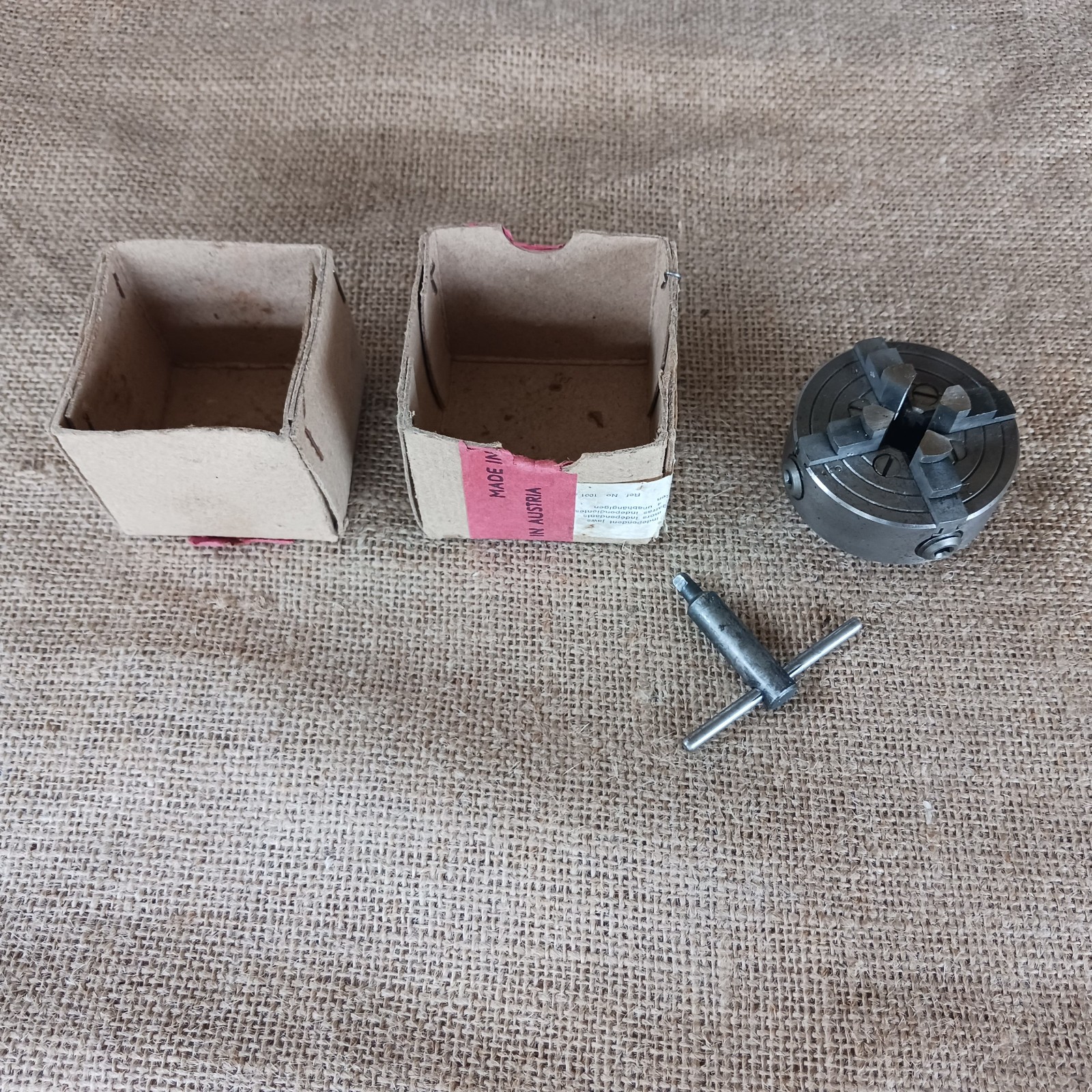 Unimat 4-jaw chuck #84-2104, M12 x 1 mm thread, Made in Austria