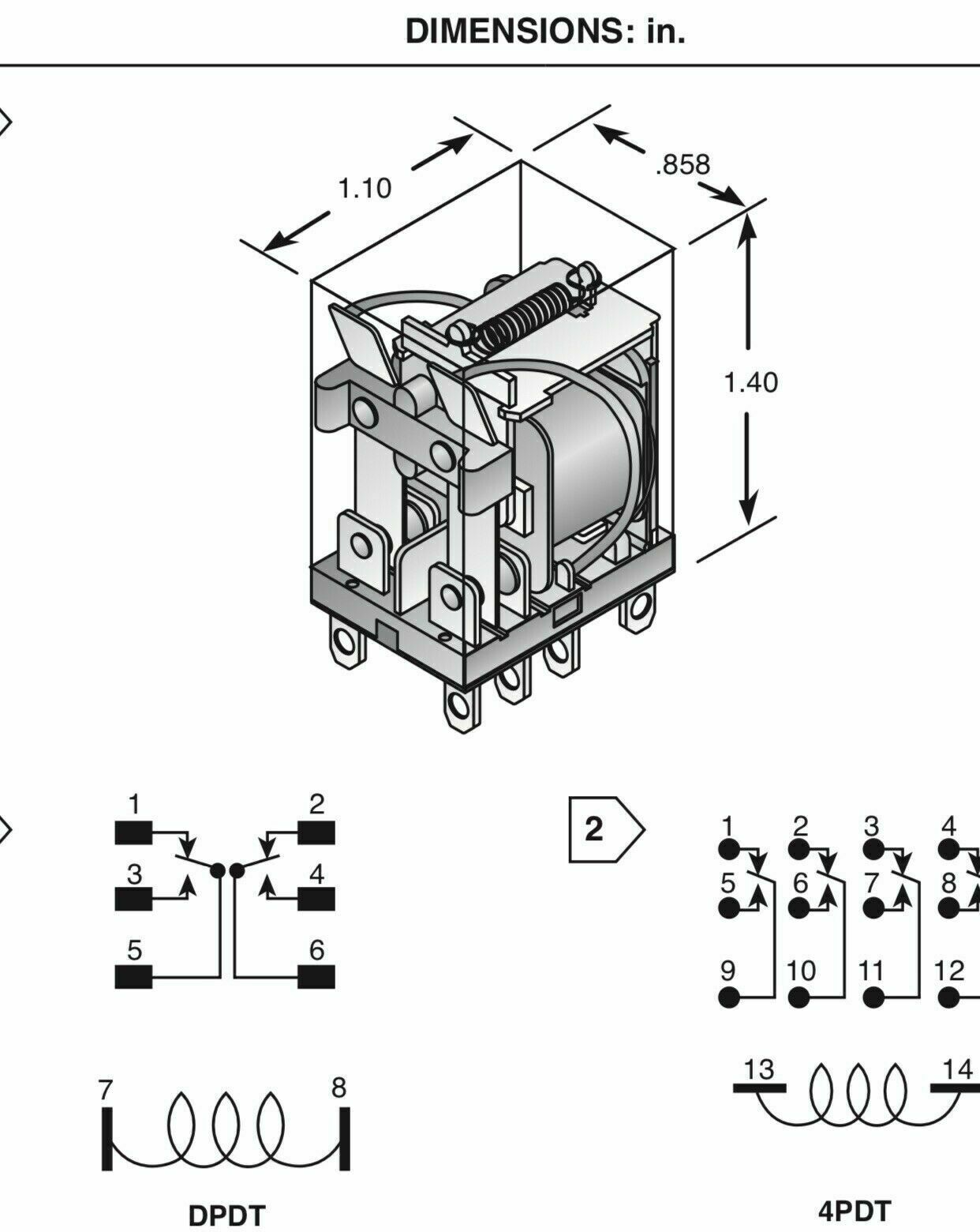 ICE CUBE RELAY-MAGNECRAFT 782XBXC-24A 2 Pole Relay, 24V AC